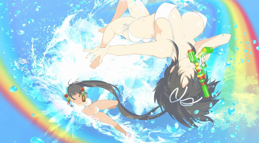 Pistole ad acqua in azione su Senran Kagura Peach Beach Splash.jpg